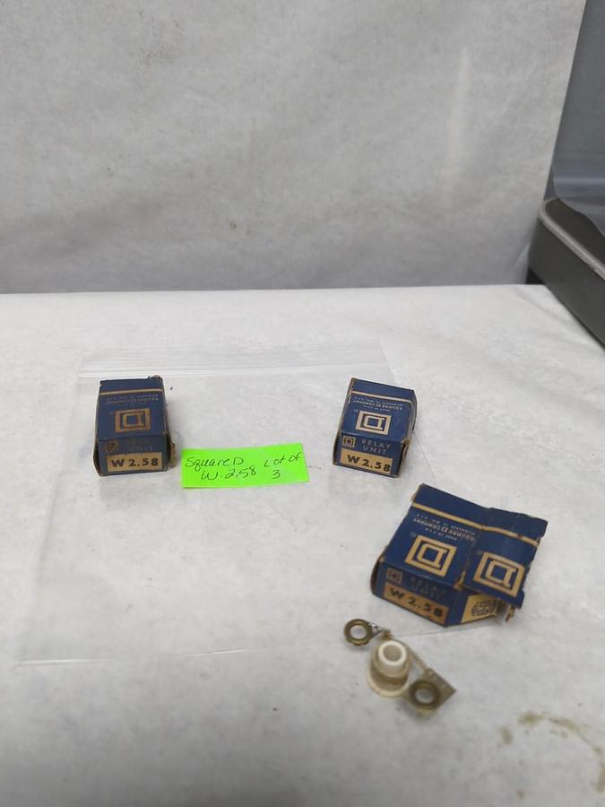 SQUARE D,W 2.58,THERMAL OVERLOAD RELAY HEATER ELEMENT LOT OF 3 NOS