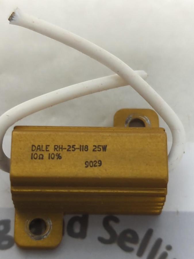Used DALE,RH-25-118,CHASIS MOUNT WIREROUND RESISTOR 25W 10Ω 10% LOT OF 70 PRE-OWNED