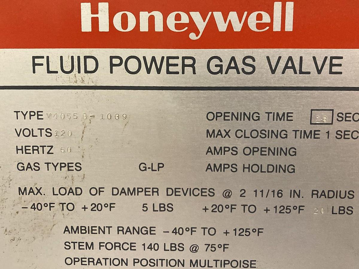 Used Honeywell,V4055B-1039,High Pressure On-Off Actuator