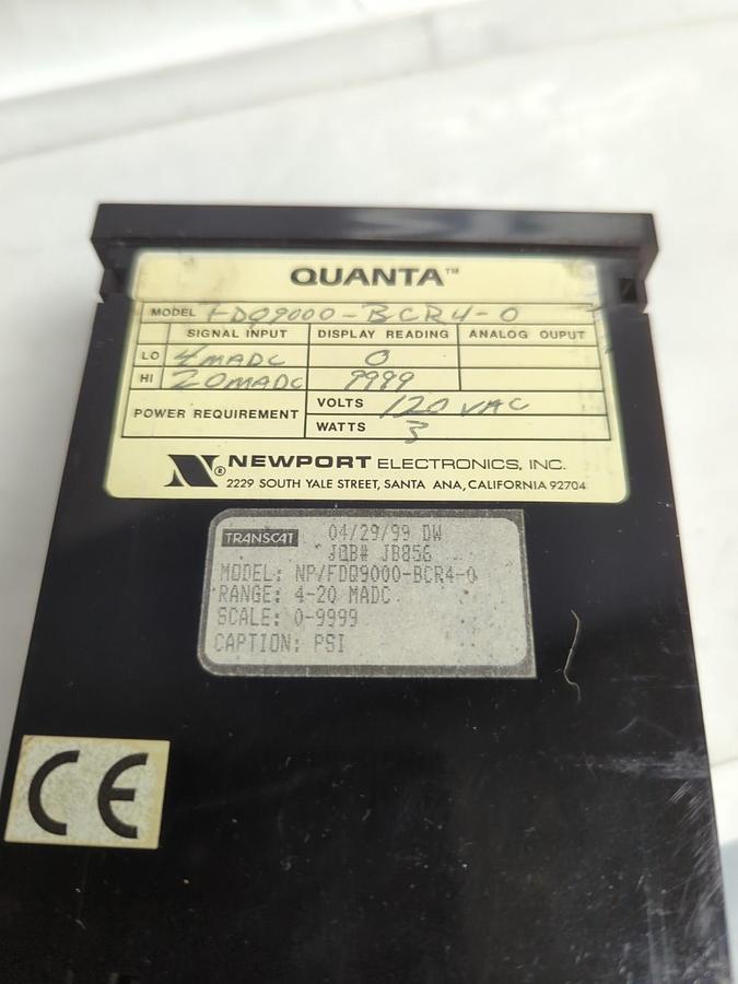 Used NEWPORT,FDQ9000-BCR4-0,DIGITAL METER RANGE: 4-20 MADC SCALE: 0-9999 PRE-OWNED