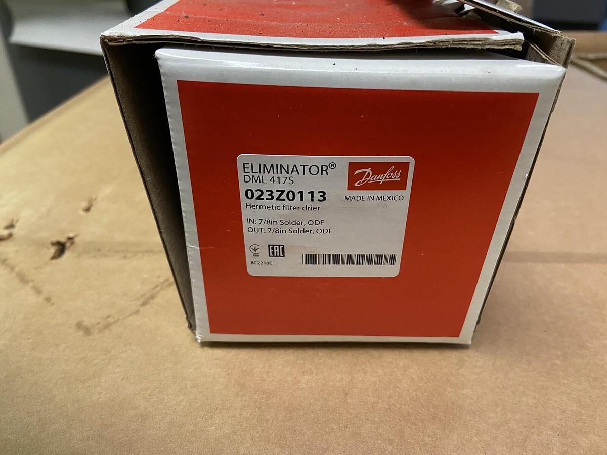 Used DanFoss Eliminator,DML4175,Filter Drier 023Z0113 7/8 INCH Solder ODF Dryer