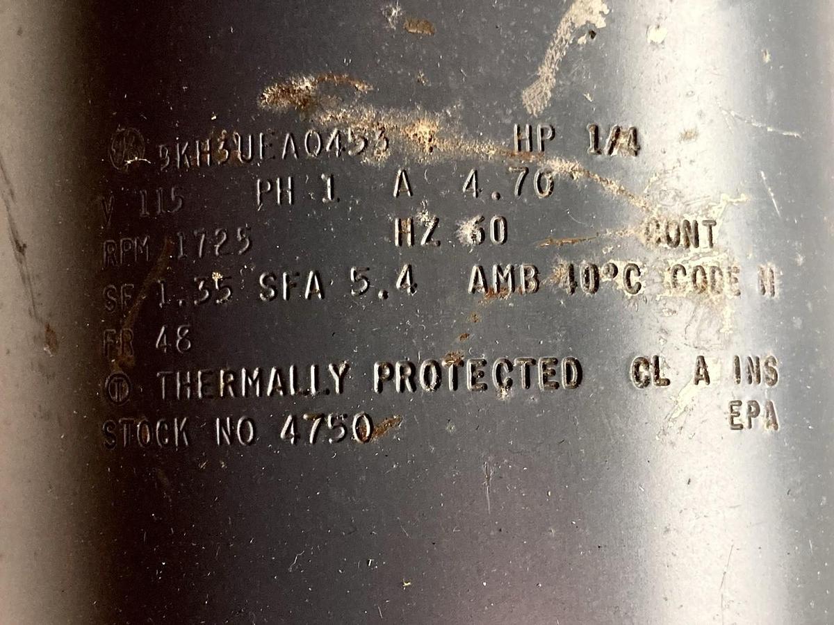 Used General Electric,5KH3UEA0453T,1-Phase Blower Motor 1/4HP 1725RPM 115V