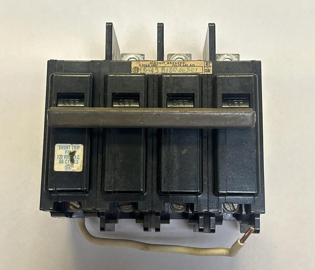 Used ITE,B03B10000S01,CIRCUIT BREAKER 100A 240V 3P