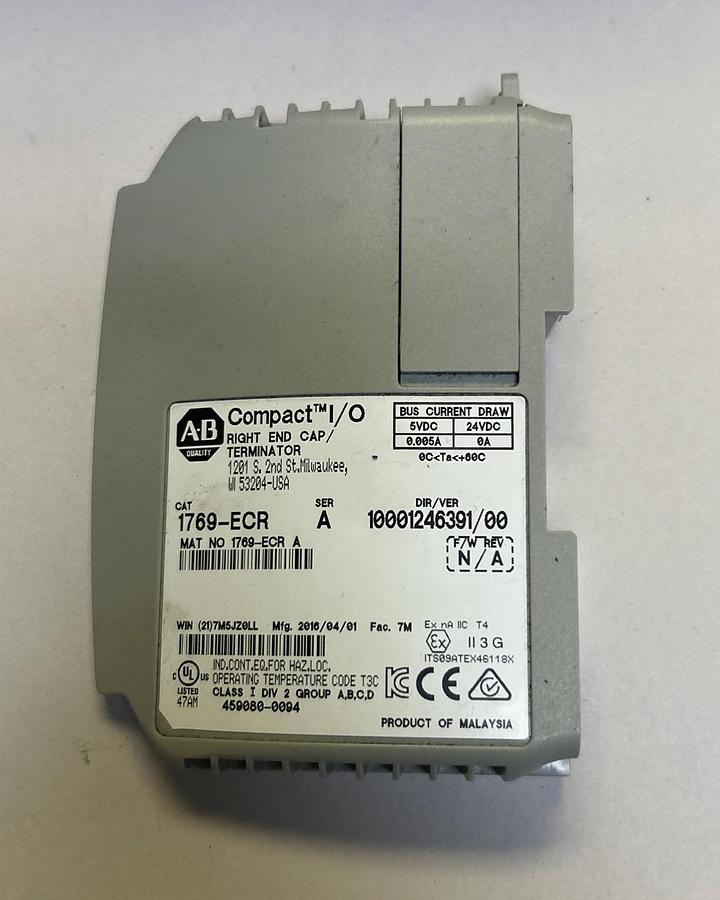 Used ALLEN BRADLEY,1769-ECR,RIGHT END CAP / TERMINATOR