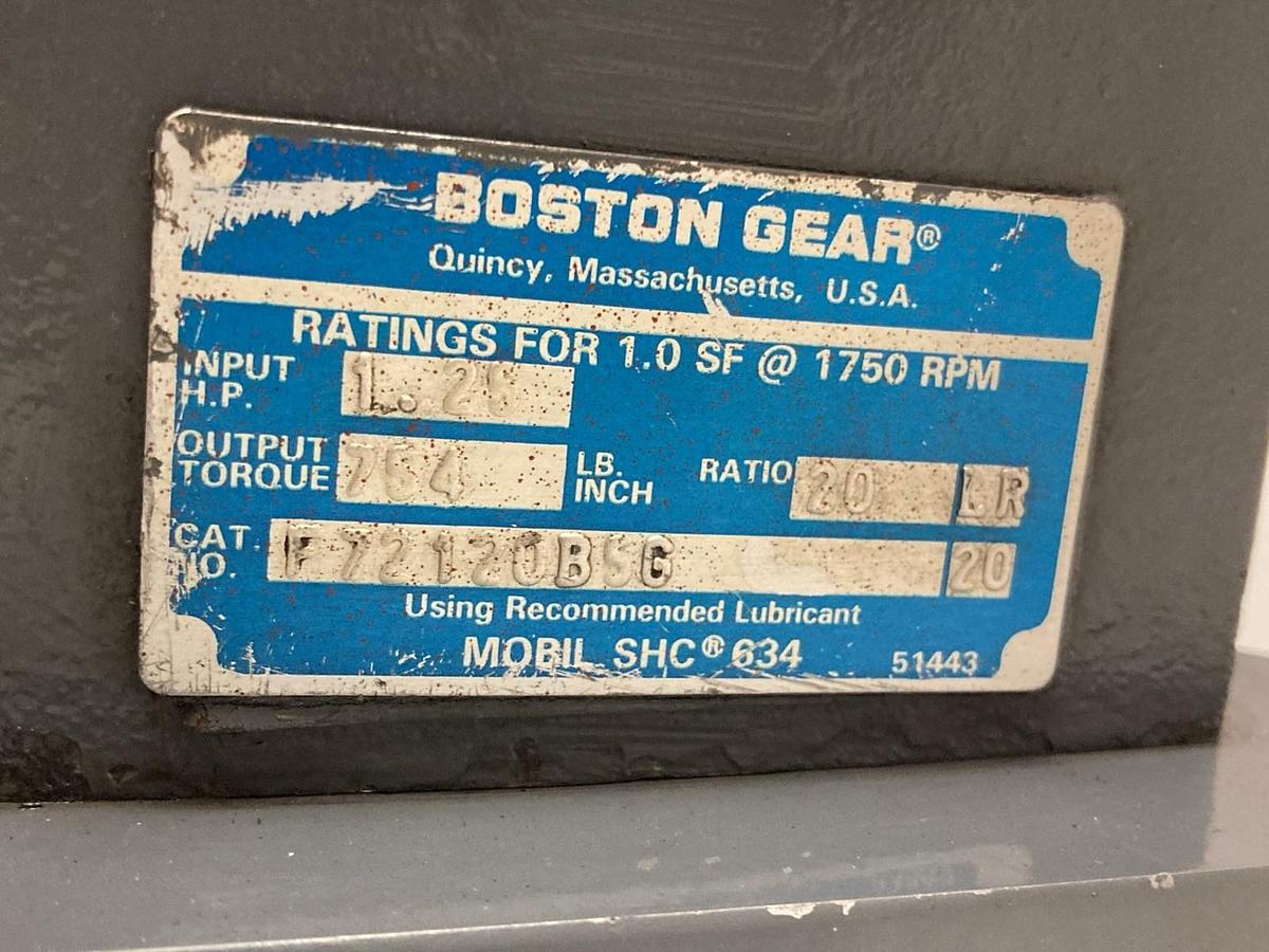 Used Boston Gear,F72120BSG,Gear Speed Reducer Ratio 20 1/2HP 1725RPM