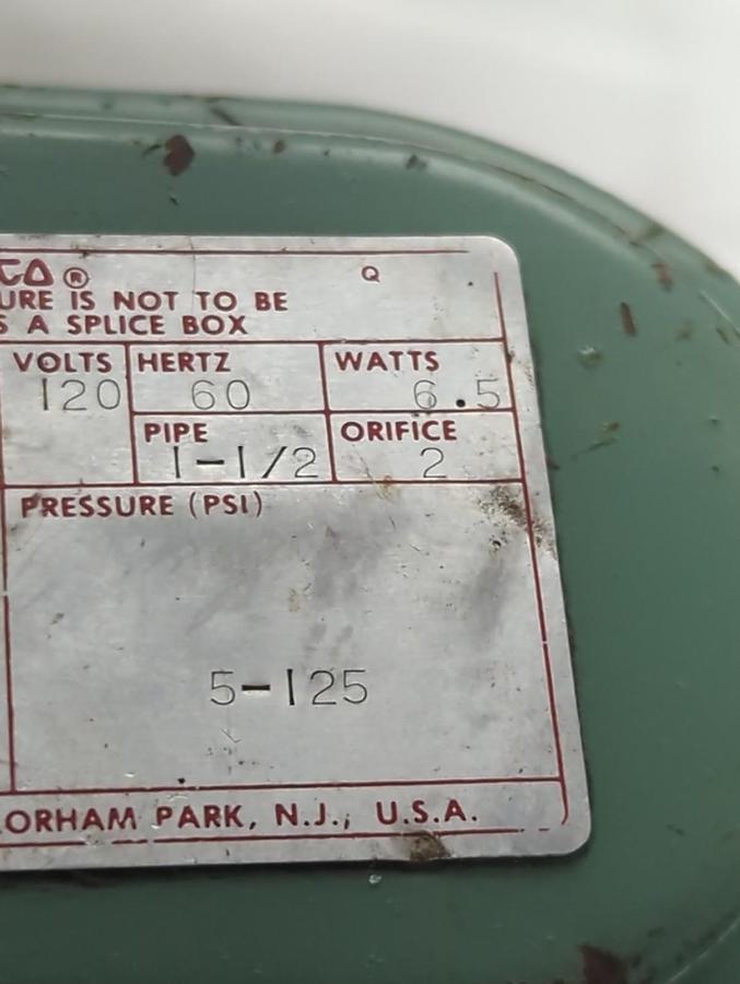 Used ASCO,WPS8353C39,DIAPHRAGM VALVE ASSEMBLY 1-1/2 INCH 6.5 WATT PRE-OWNED