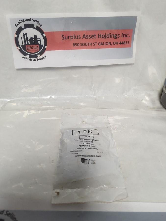 McMASTER,SH-200ST ZD,ROTOR CLIP 2 INCH RETAINING RINGS PACK OF 10 PCS NOS
