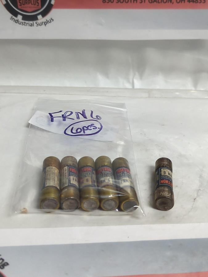 Used COOPER BUSSMANN,FRN6,FUSETRON 6 AMP FUSE LOT OF 6 PRE-OWNED