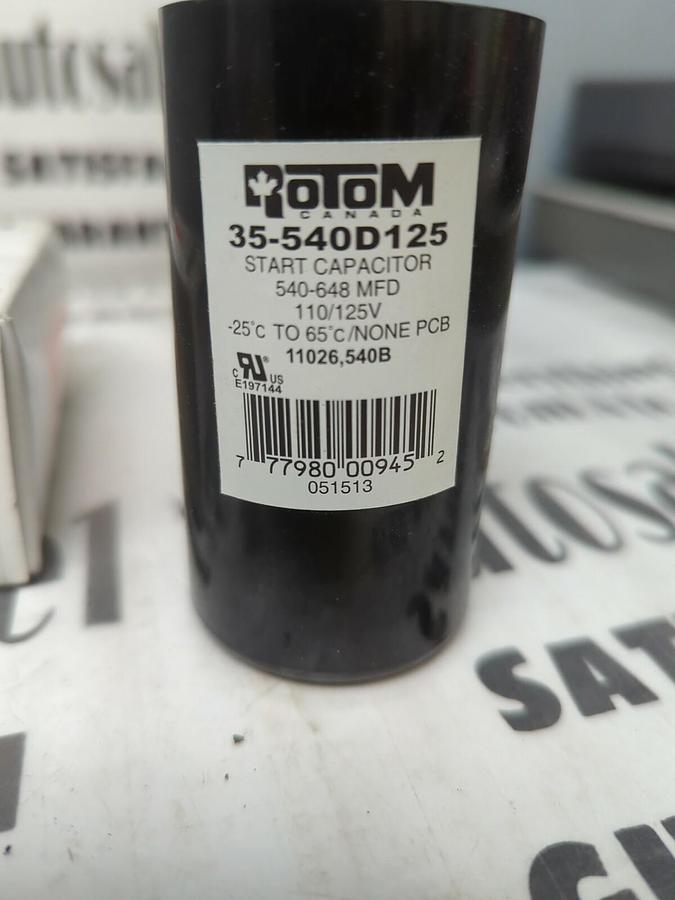 ROTOM,540-648,MFD START CAPACITOR 110/125V NOS