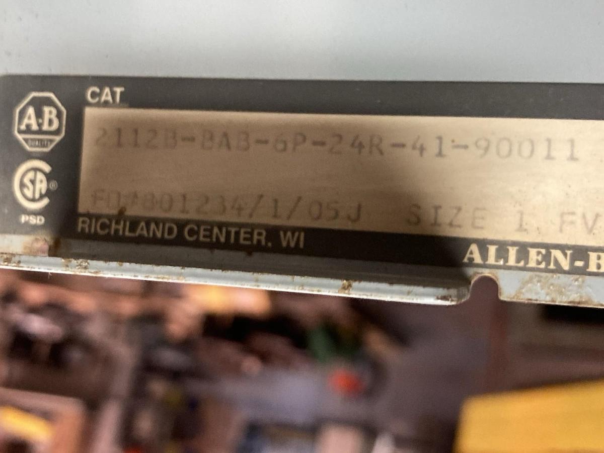 Used Allen-Bradley,2112B,12 Inch Size 1 Fused MCC Starter Bucket