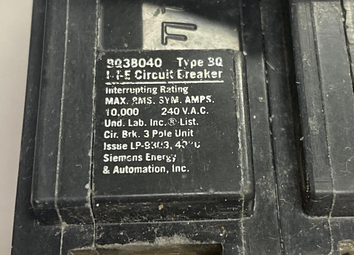 Used ITE SIEMENS,BQ38060,Circuit Breaker 60 AMP 240V Lot Of 3