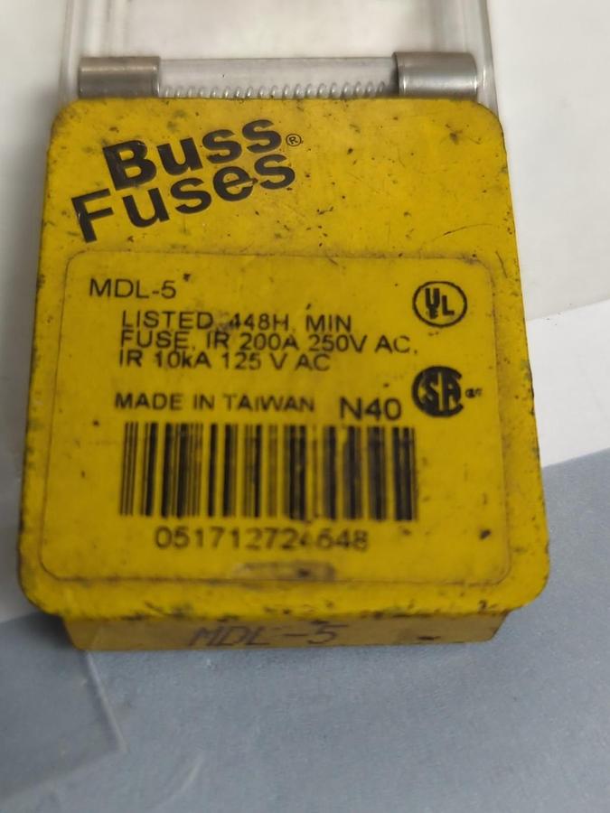COOPER BUSSMANN,MDL-5,5 AMP FUSE LOT OF 4 NOS