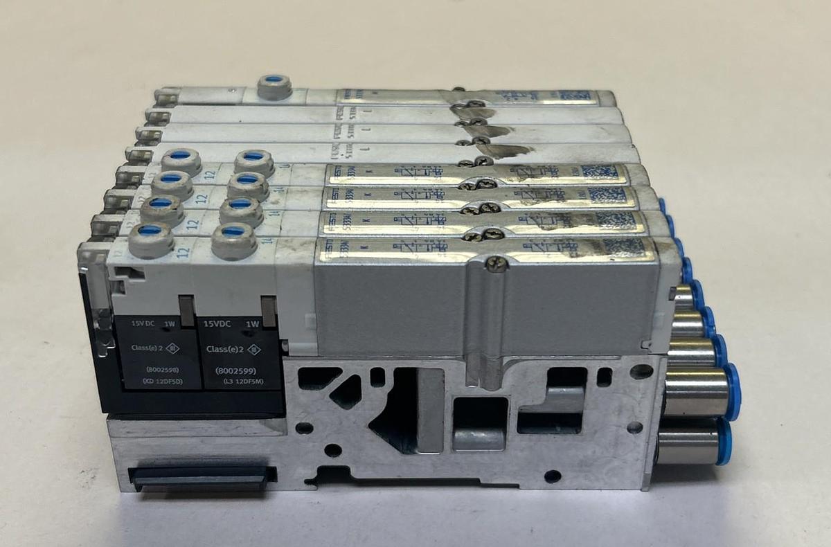 Used FESTO,VMPA1-FB-EMS-8,VALVE MANIFOLD W/ ELECTRONIC MODULE
