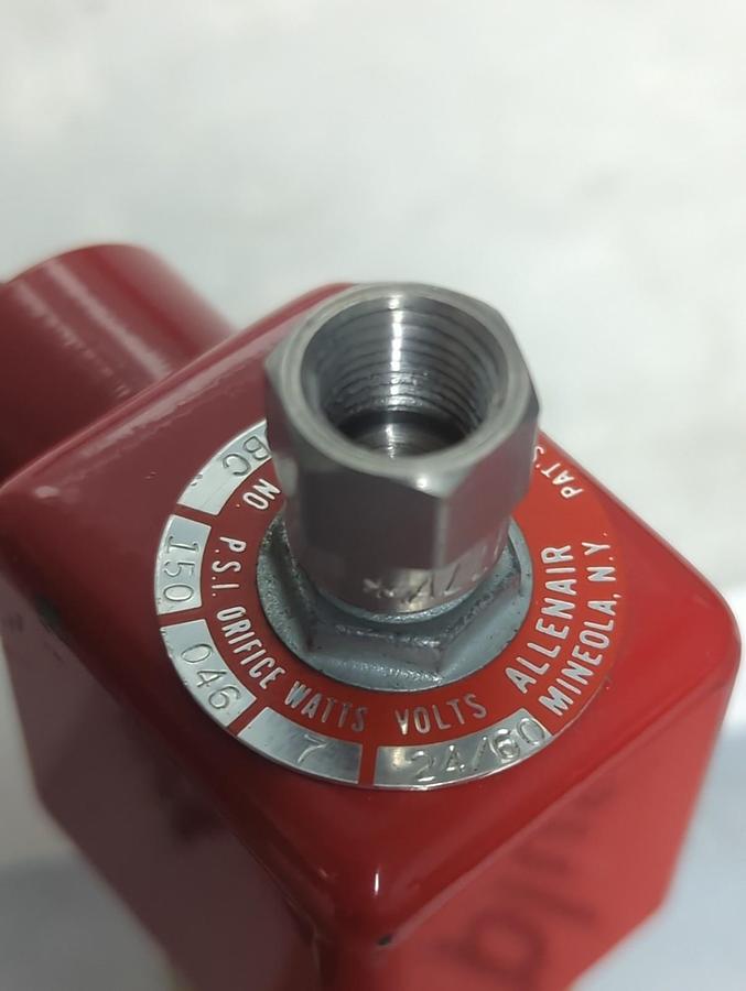 ALLENAIR,3PAW8BC,3-WAY BRASS SOLENOID VALVE 150PSI NOS