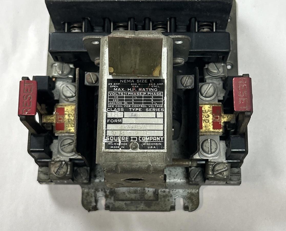 Used SQUARE D,8536C0-3,STARTER SIZE 1