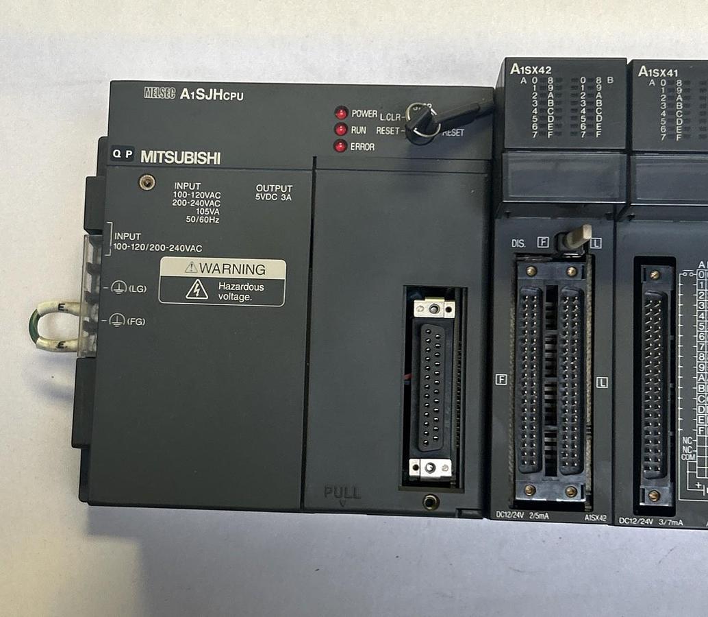 Used MITSUBISHI,A1SJHCPU,CPU UNIT W/ A1SX42 / AISX41 / A1SY42