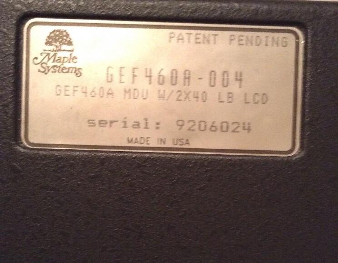 Used Maple Systems,GEF460A-004,Display Unit  w/ 2x40 LB LCD USED