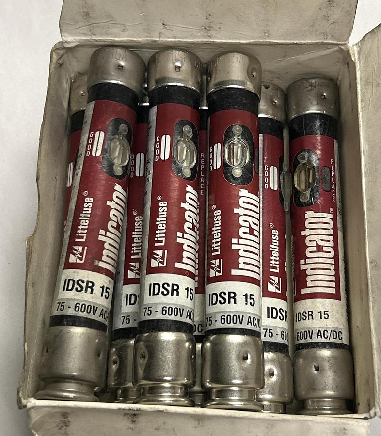 LITTELFUSE,IDSR-15,FUSE 15 AMP 600 VAC LOT OF 8 NOS