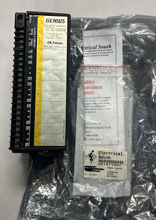 Used GE FANUC,IC660BBS102L,I/O MODULE GENIUS BLOCK REFURBISHED