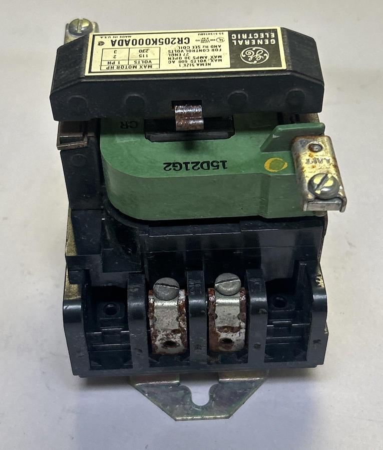 Used GENERAL ELECTRIC,CR205K000ADA,CONTACTOR SIZE 1 20A 600V