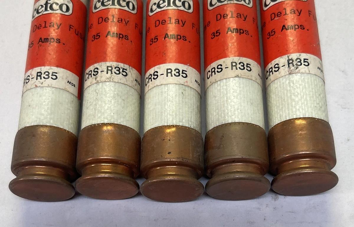 Used CEFCO,CRS-R35,TIME DELAY FUSE 35A 600V LOT OF 5