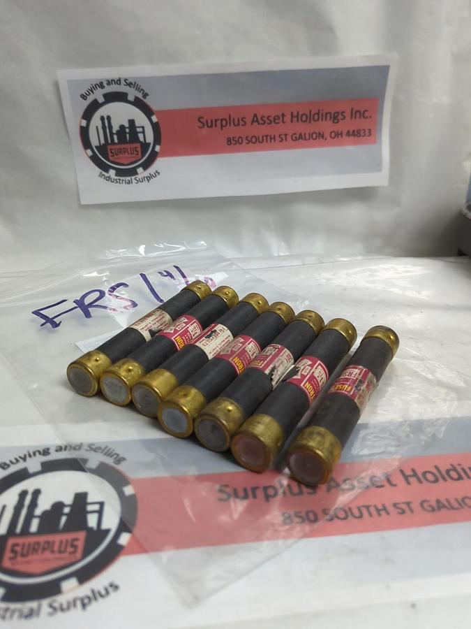 Used COOPER BUSSMANN,FRS-1-4/10,FUSETRON 1-4/10 AMP FUSE LOT OF 7 PRE-OWNED
