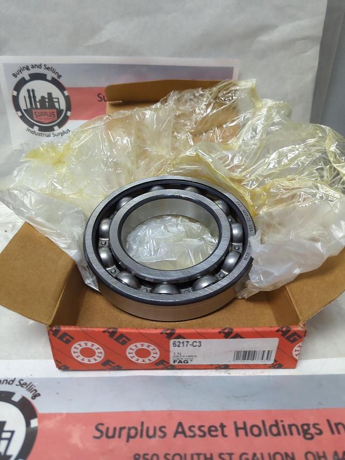 FAG,6217.C3,DEEP GROOVE BALL BEARING NOS