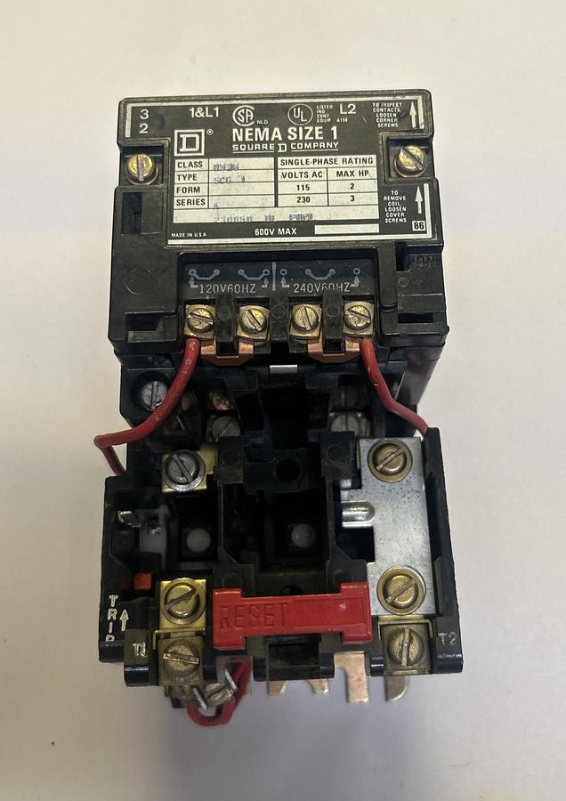 Used SQUARE D,8536SCG1,STARTER SIZE 1