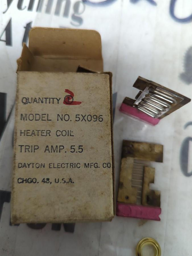 DAYTON ELECTRIC,5X096,HEATER COIL TRIP AMP 5.5 LOT OF 8 NOS