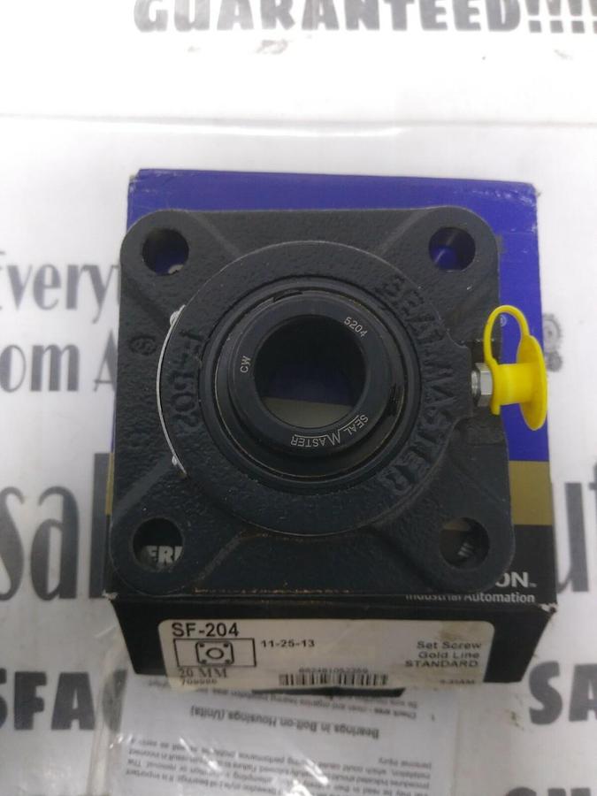 SEALMASTER,SF-204,FLANGE MOUNT BEARING UNIT 4-BOLT 20MM BORE NOS
