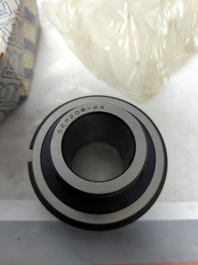 TR BEARINGS,SER 208-24,INSERT BALL BEARING WITH SNAP RING AND LOCKING COLLAR NOS