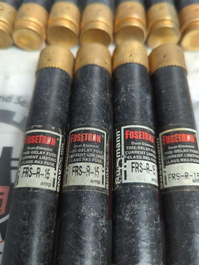 Used COOPER BUSSMANN,FRS-R-15,FUSETRON 15 AMP FUSE LOT OF 17 PRE-OWNED