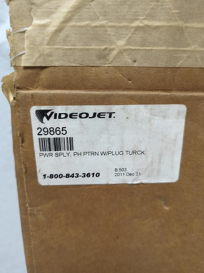 VIDEOJET,29865,POWER SUPPLY PH PTRN WITH PLUG TURCK NOS
