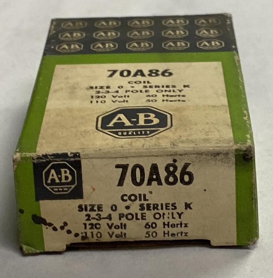ALLEN-BRADLEY,70A86,COIL 120V 60HZ SIZE 0 NOS