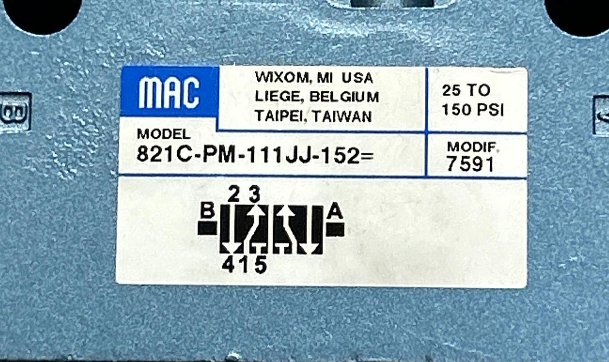MAC VALVES,821C-PM-111JJ-152,SOLENOID VALVE NOS