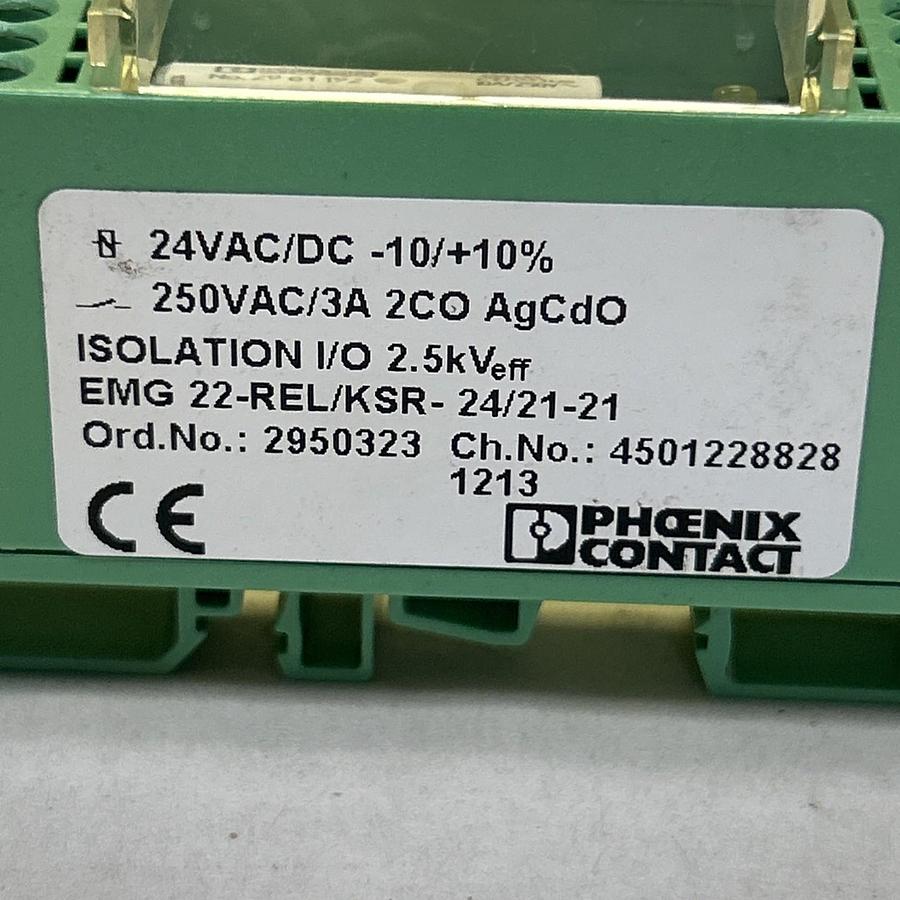 Used PHOENIX CONTACT,EMG22-REL/KSR-24/21-21,RELAY MODULE