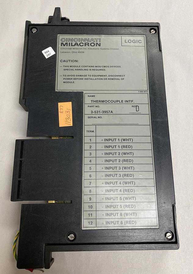 Used Cincinnati Milacron,3-531-3957A,Rev D Thermocouple Interface Module