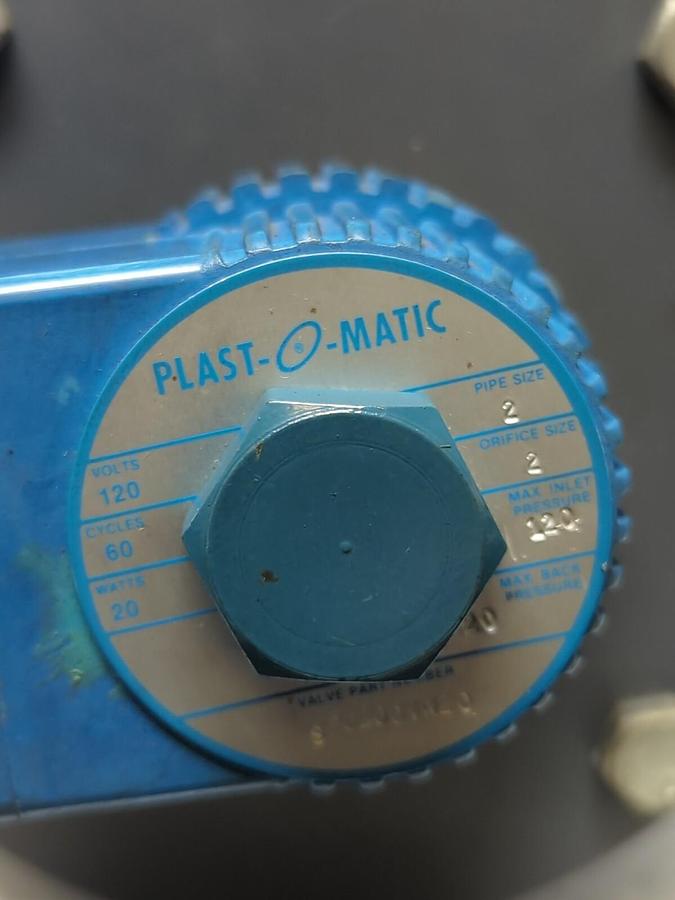 PLAST-O-MATIC,SPC200VW20,VALVE 2 INCH PIPE 20W 60 CYCLES NOS