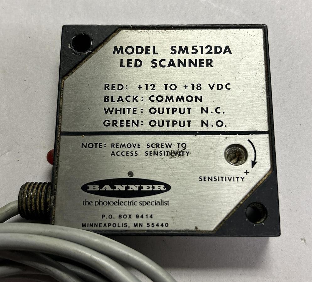 Used BANNER,SM512DA,LED SCANNER