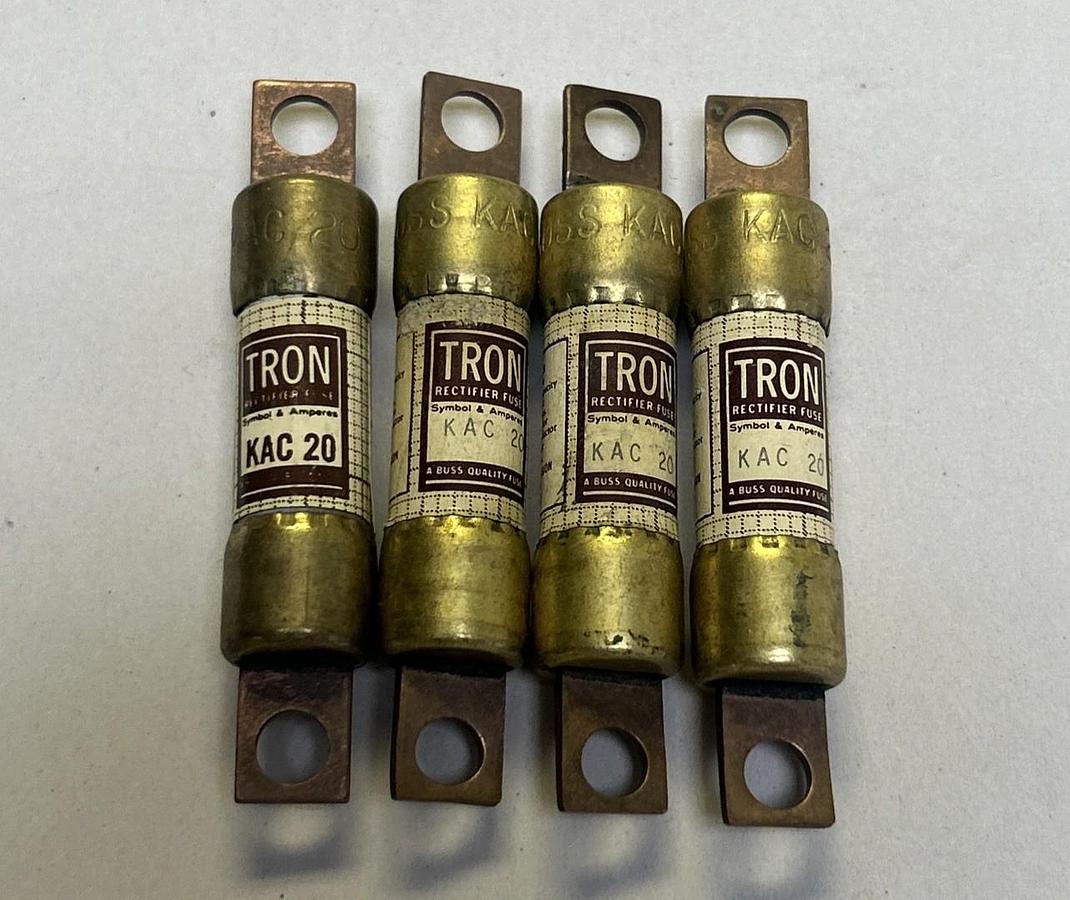 Used BUSSMANN,KAC20,TRON FUSE 20A 600V LOT OF 4