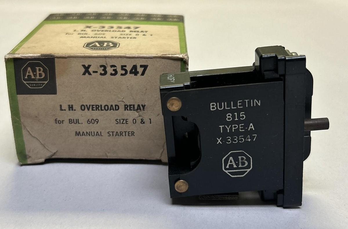 Used ALLEN BRADLEY,X-33547,OVERLOAD RELAY NEW