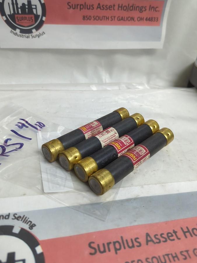 Used COOPER BUSSMANN,FRS-1-4/10,FUSETRON 1-4/10 AMP FUSE LOT OF 4 PRE-OWNED