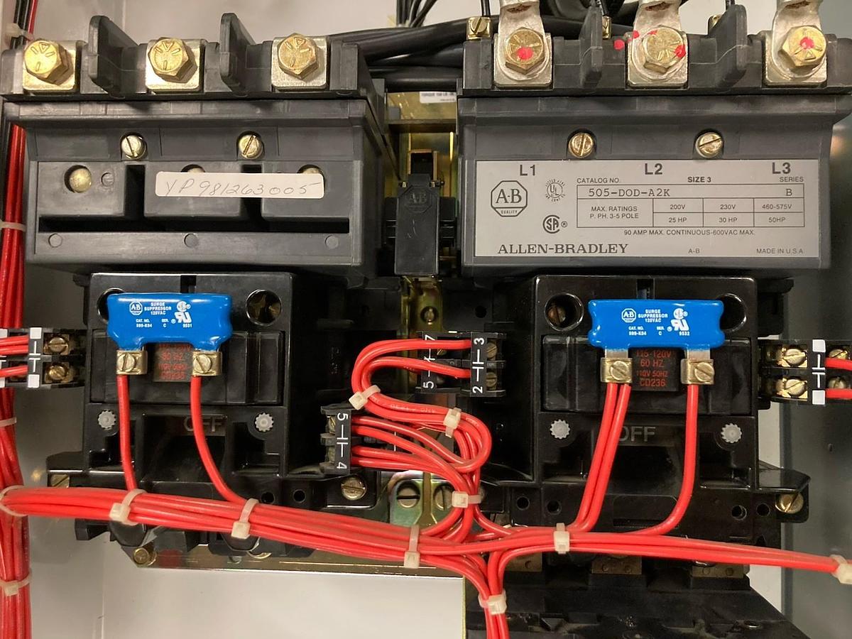 Used Allen-Bradley,2107,Size 3 MCC 32" Reversing Starter Bucket 100A Breaker 480V