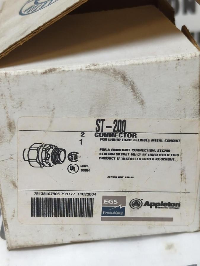 APPLETON,ST-200,LIQUID TIGHT CONDUIT CONNECTOR 2 INCH