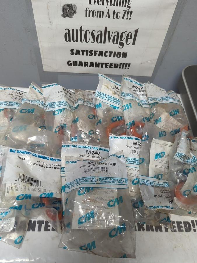 CM BIG ORANGE,M248,3/8 IN WIRE ROPE CLIPS LOT OF 12 NEW