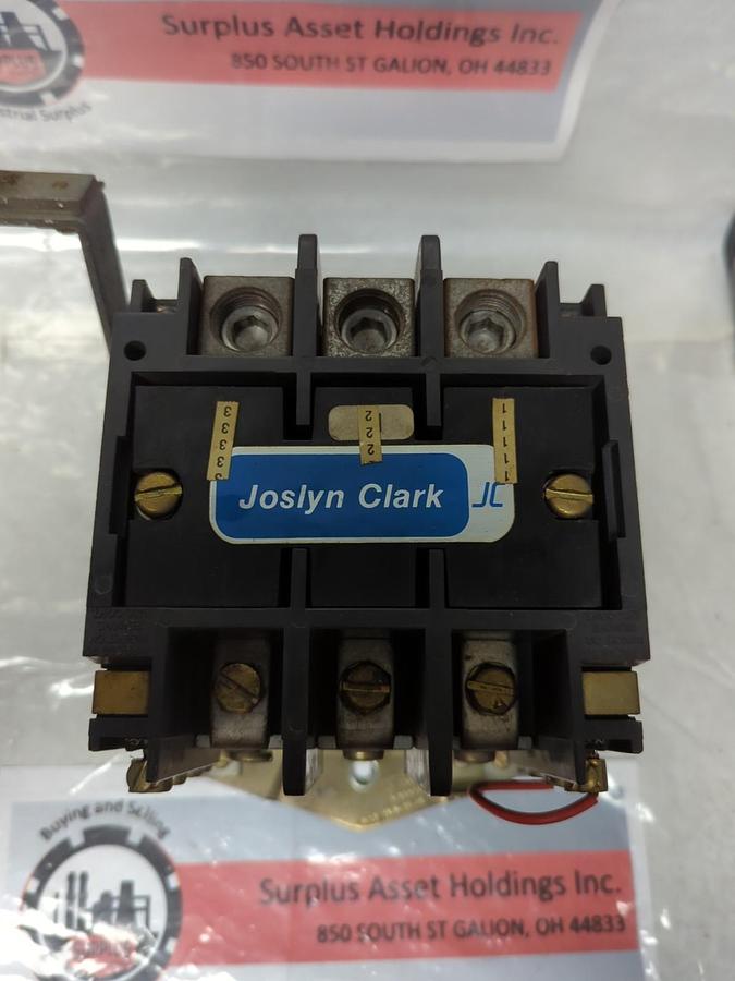 Used JOSLYN CLARK,A77-302338A,FIRE PUMP CONTACTOR 600V 3P COIL 480V TB162-9 PRE-OWNED