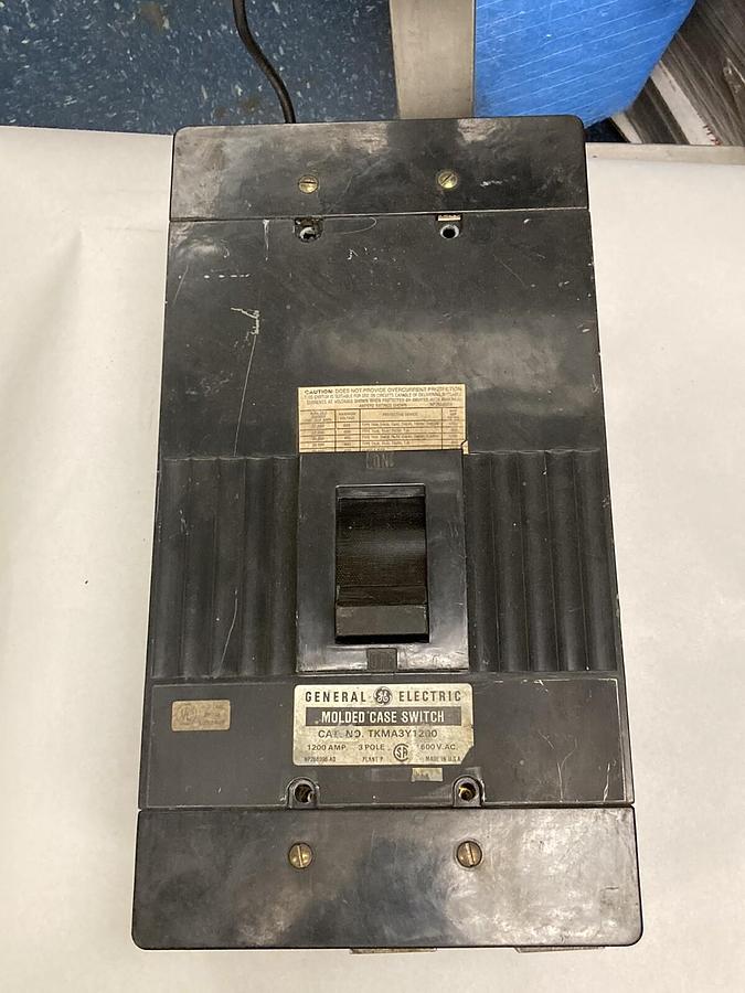 Used General Electric,TKMA3Y1200,3-Pole Molded Case Switch Circuit Breaker 1200A 600V