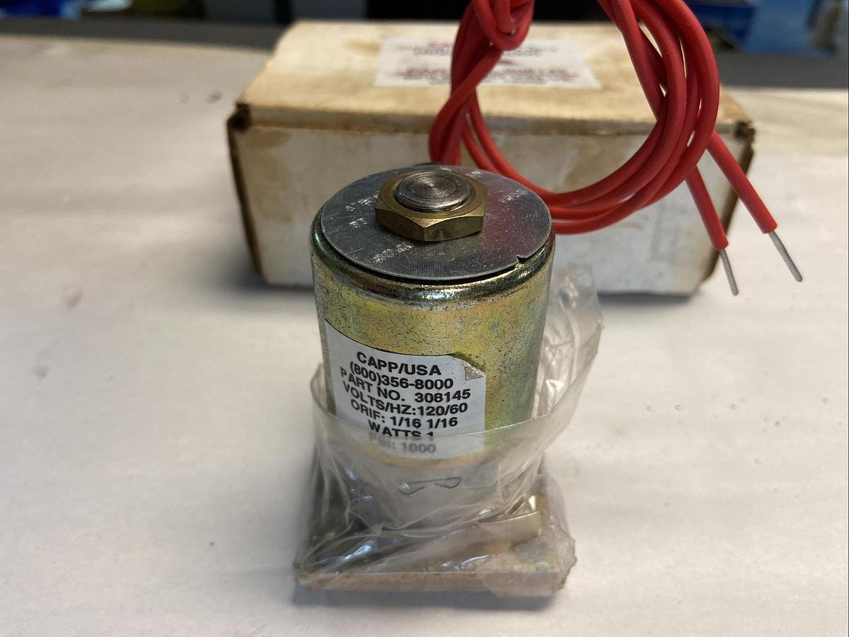 Used Capp USA,308145,Valve Solenoid 120/60V 1/16 ORIF 1000PSI