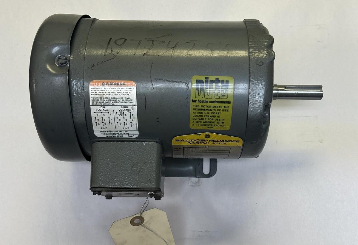 Used BALDOR,M8001,MOTOR 1/2HP 1725RPM 230/460V 56 FRAME