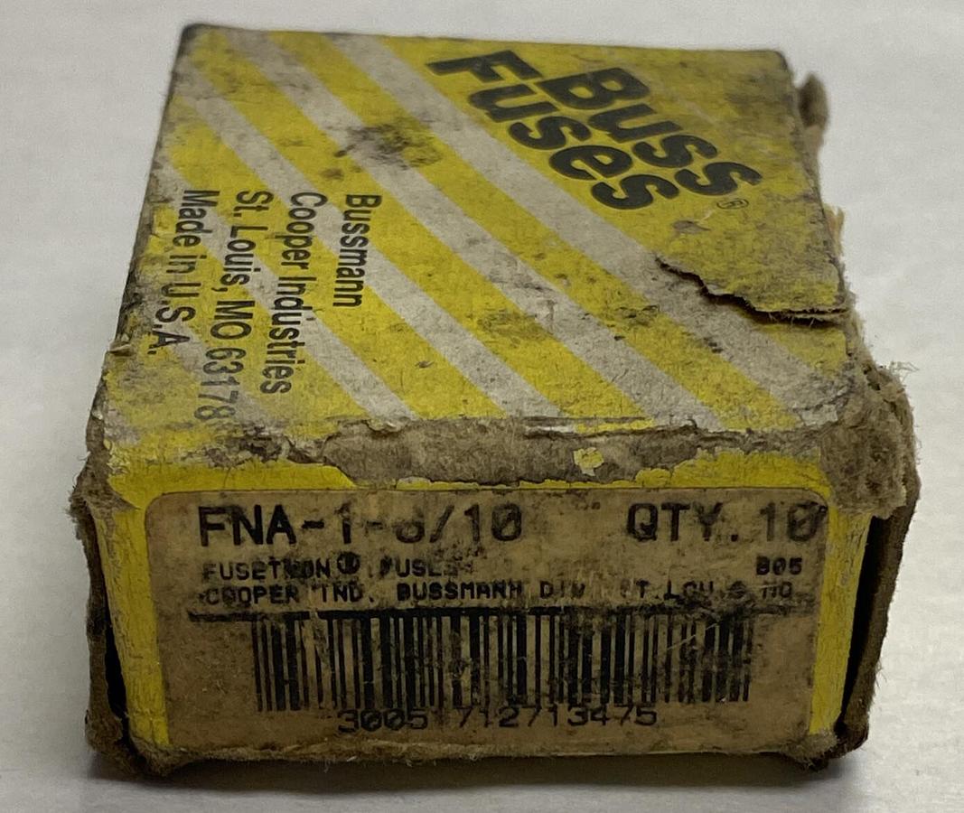 Cooper Bussmann,FNA-1-6/10,Fusetron Fuse Lot Of 9 NOS